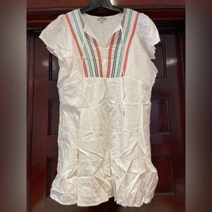 Knox Rose White Embroidered Women's Dress w/pockets